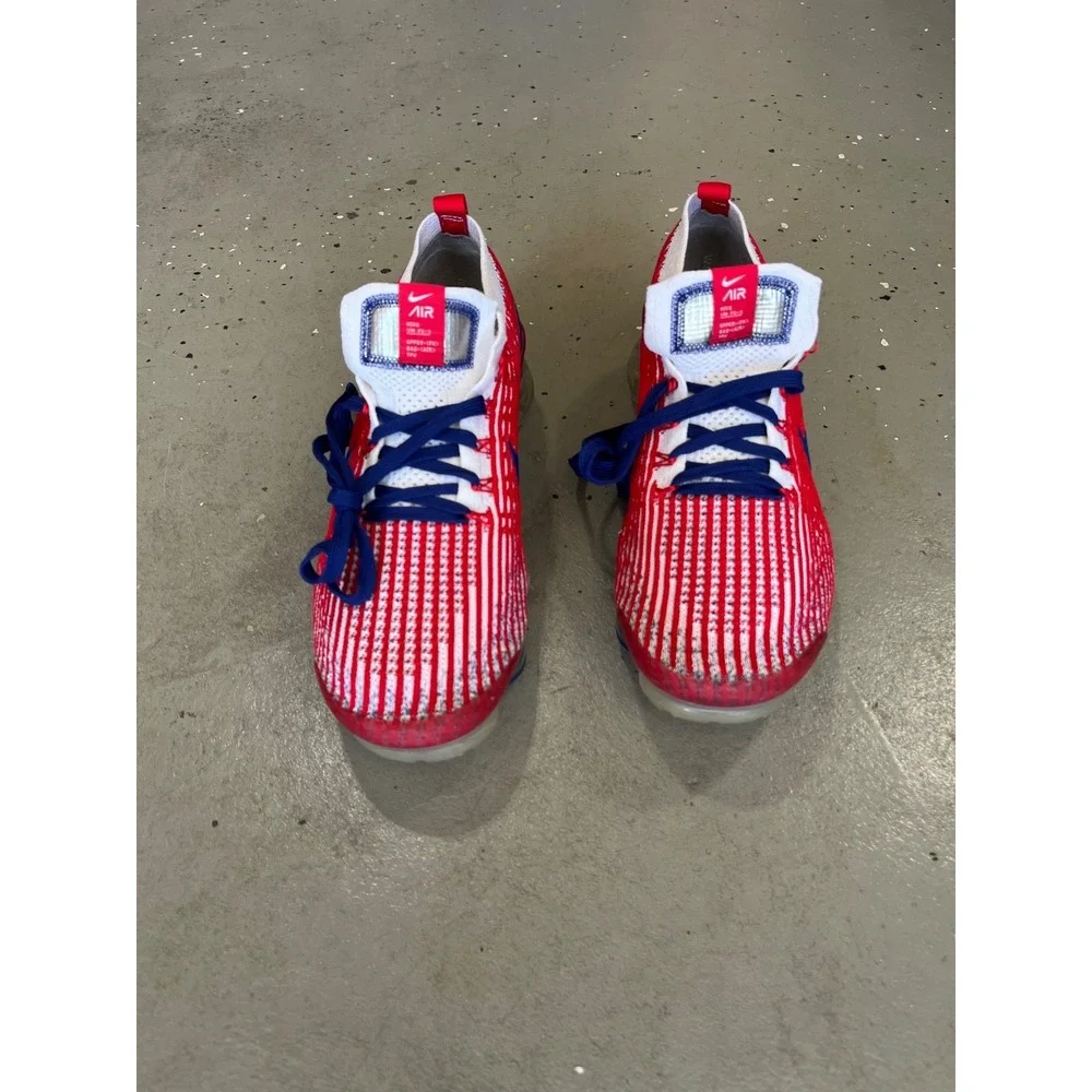 Nike Air Vapormax Flyknit 3 USA Sneakers Mens 9 Red White Blue CW5585-100